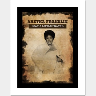 Vintage Old Paper 80s Style Aretha Franklin /// I Say Little PRAYER Posters and Art